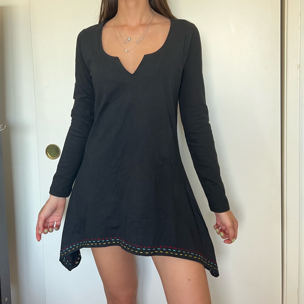 Desigual Black Tunic Dress with Colorful Detailing